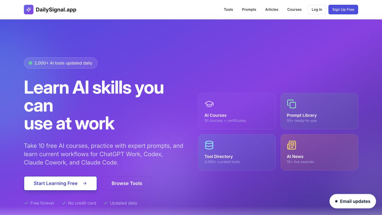 DailySignal AI courses, tools, and prompts platform