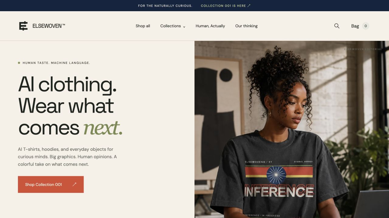 ELSEWOVEN public website screenshot