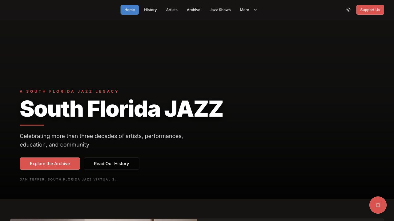 South Florida JAZZ concert archive and legacy website